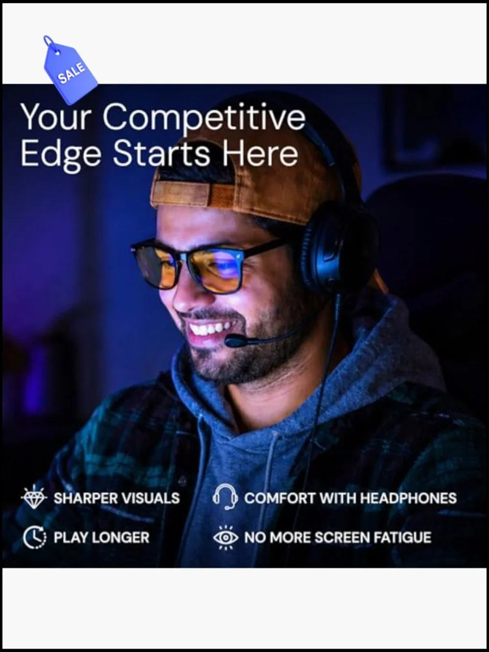 Blue Light Blocking Gaming Glasses TR90 Frame Anti Glare for Men Women